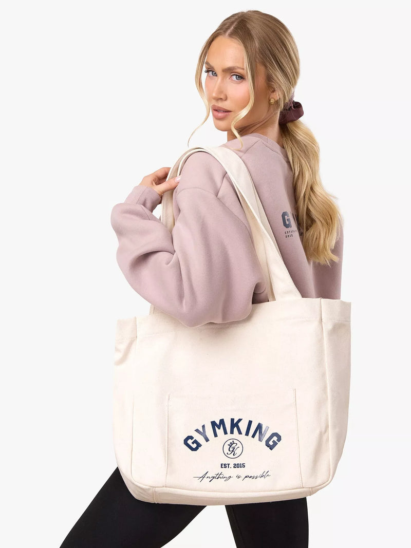 Gym King Harmony tote bag cream cotton imported from the UK