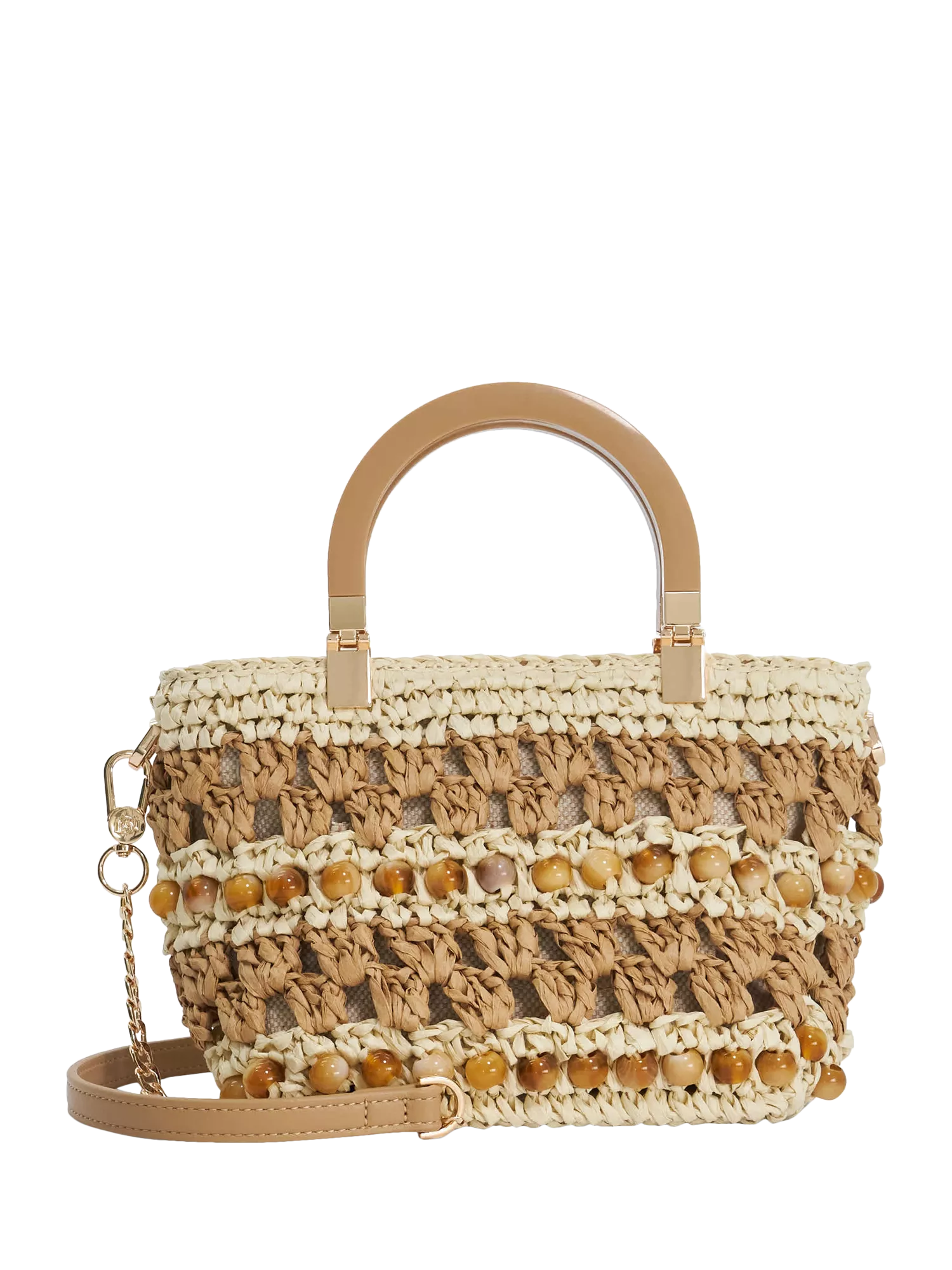 Dune London Dahlia raffia grab bag natural (British brand)