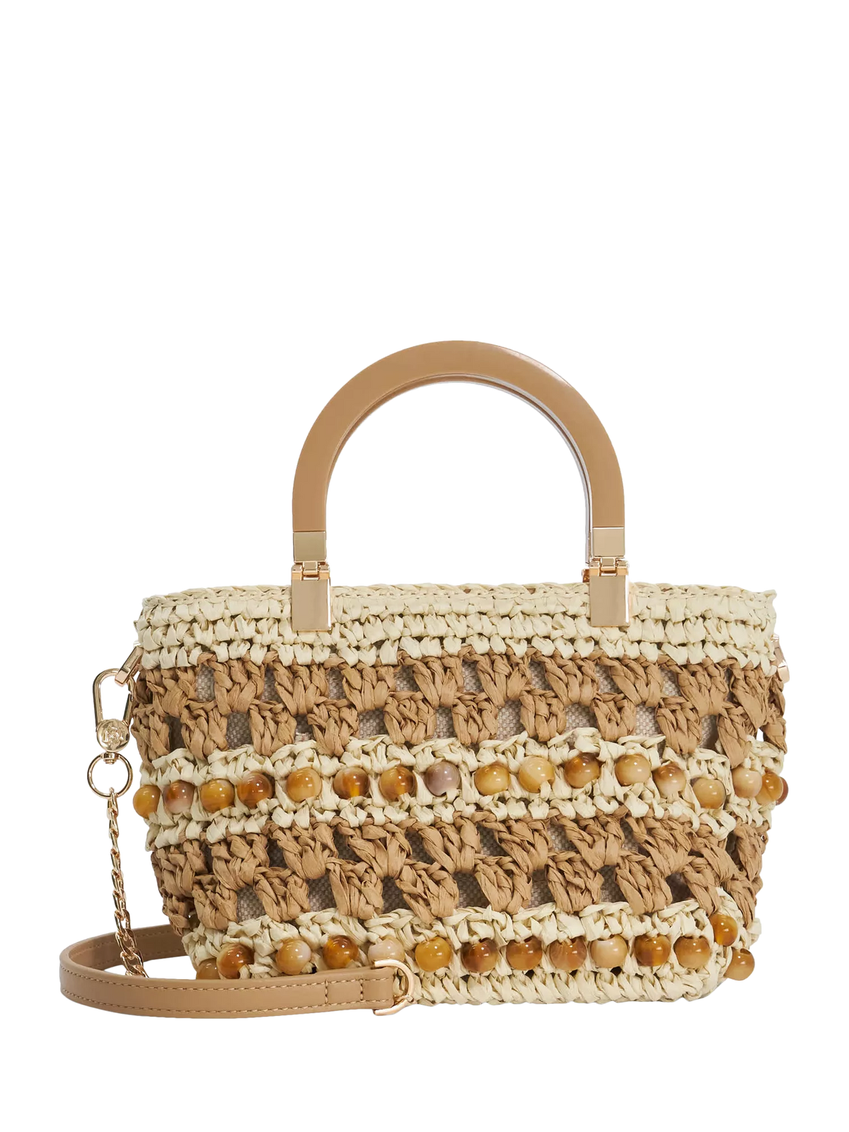 Dune London Dahlia raffia grab bag natural (British brand)