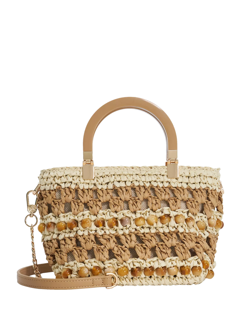 Dune London Dahlia raffia grab bag natural (British brand)