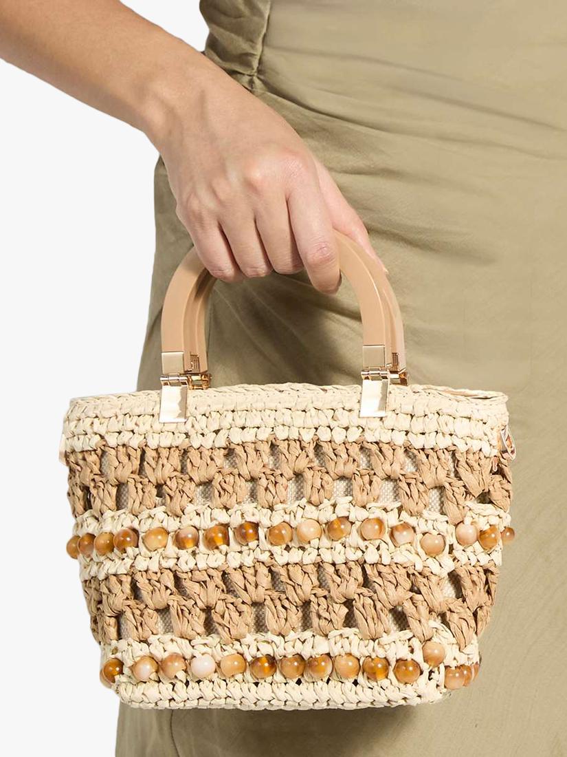 Dune London Dahlia raffia grab bag natural (British brand)