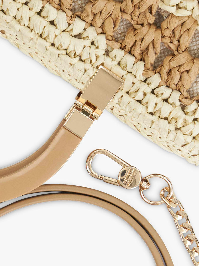 Dune London Dahlia raffia grab bag natural (British brand)