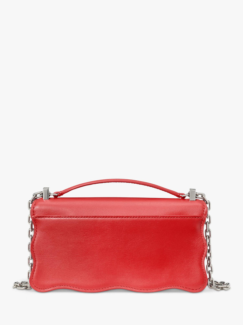 kate spade new york Deco Wavy Leather Mini Crossbody Bag Heirloom Tomato, imported from the UK