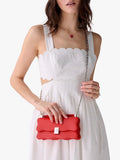 kate spade new york Deco Wavy Leather Mini Crossbody Bag Heirloom Tomato, imported from the UK