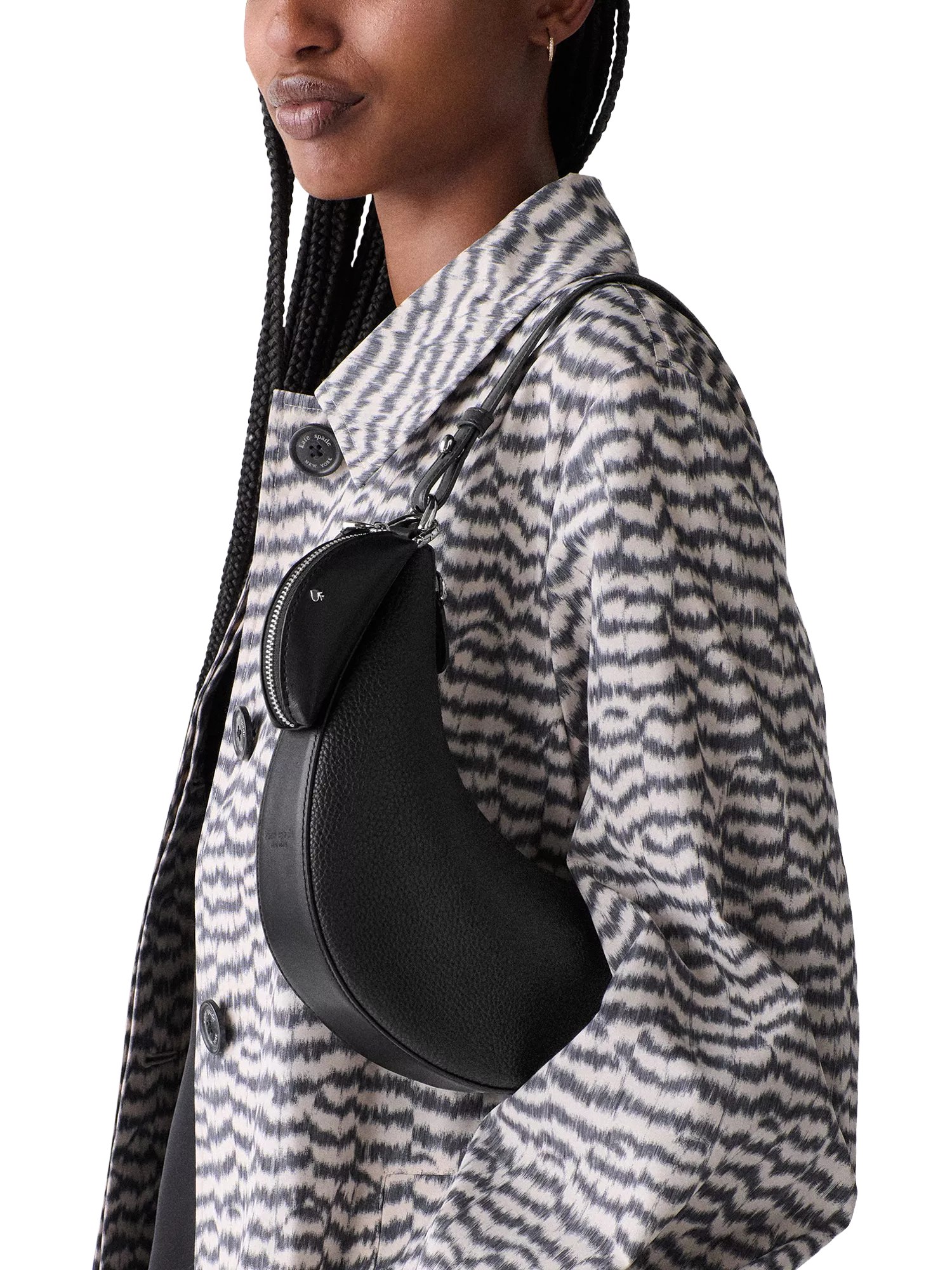 kate spade new york Duo Mini shoulder bag black silver, UK version