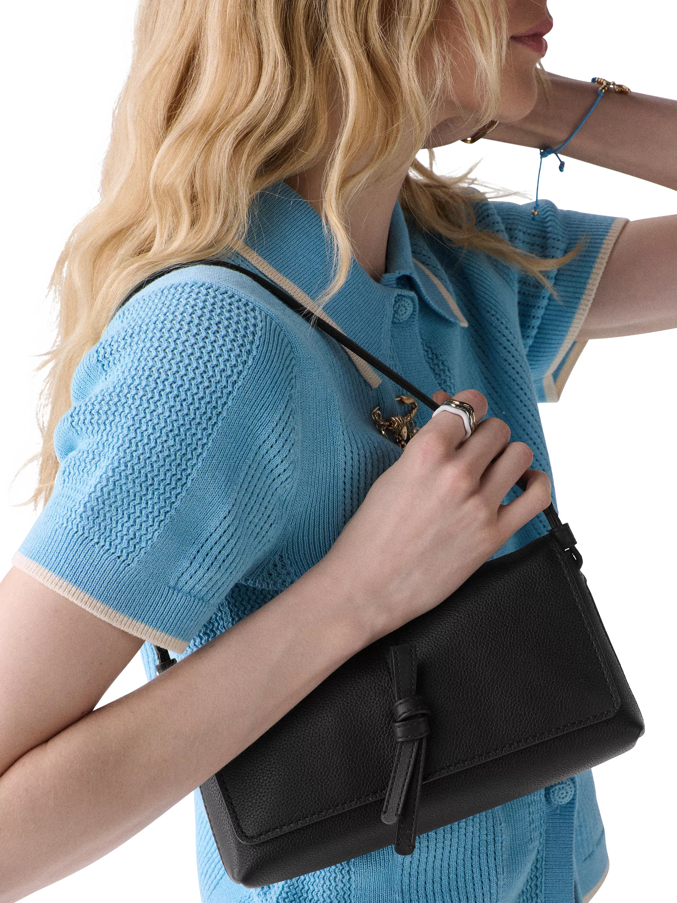 kate spade new york Loop Leather Shoulder Bag black (British brand)
