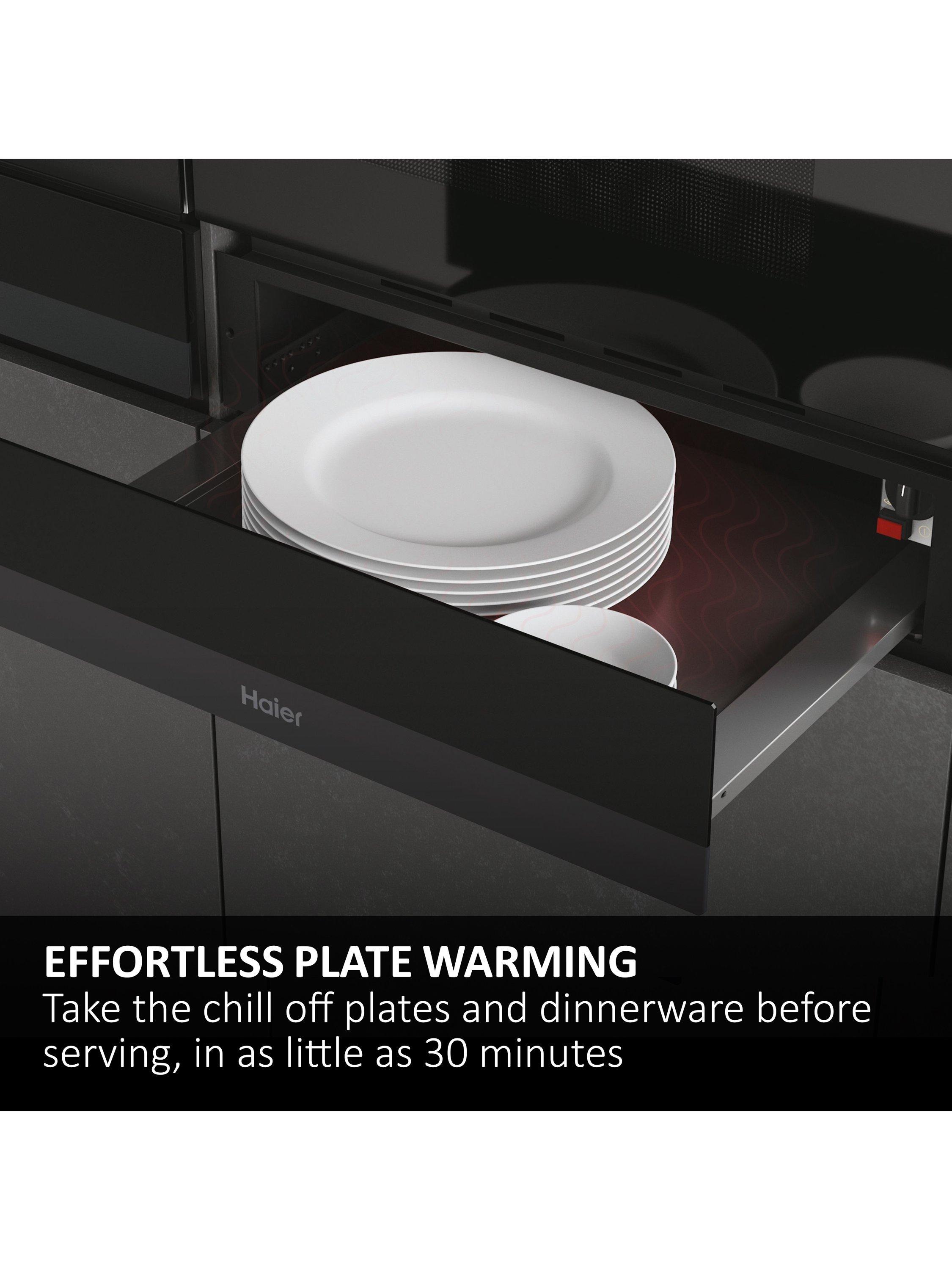 Haier HWD14ID6E warming drawer black glass, imported from the UK