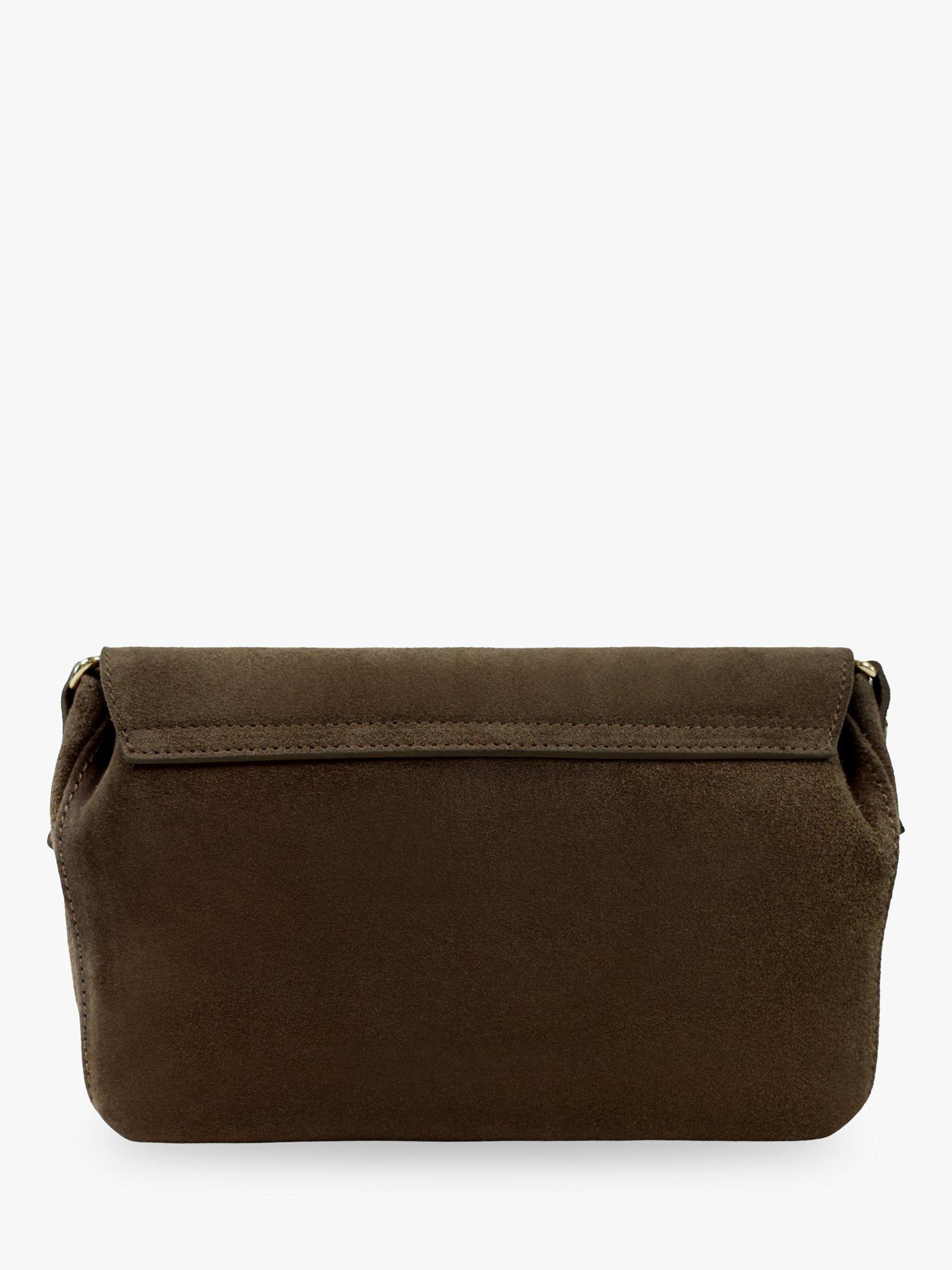 Apatchy London Maisie Midi Chocolate Suede Bag (British brand)