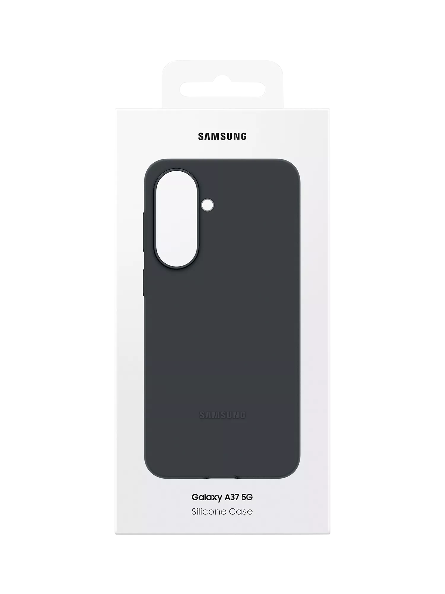 Samsung black silicone case for Galaxy A37, imported from the UK