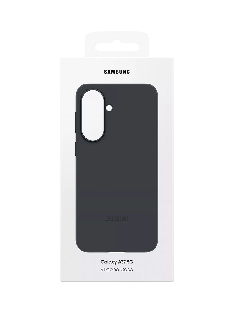 Samsung black silicone case for Galaxy A37, imported from the UK