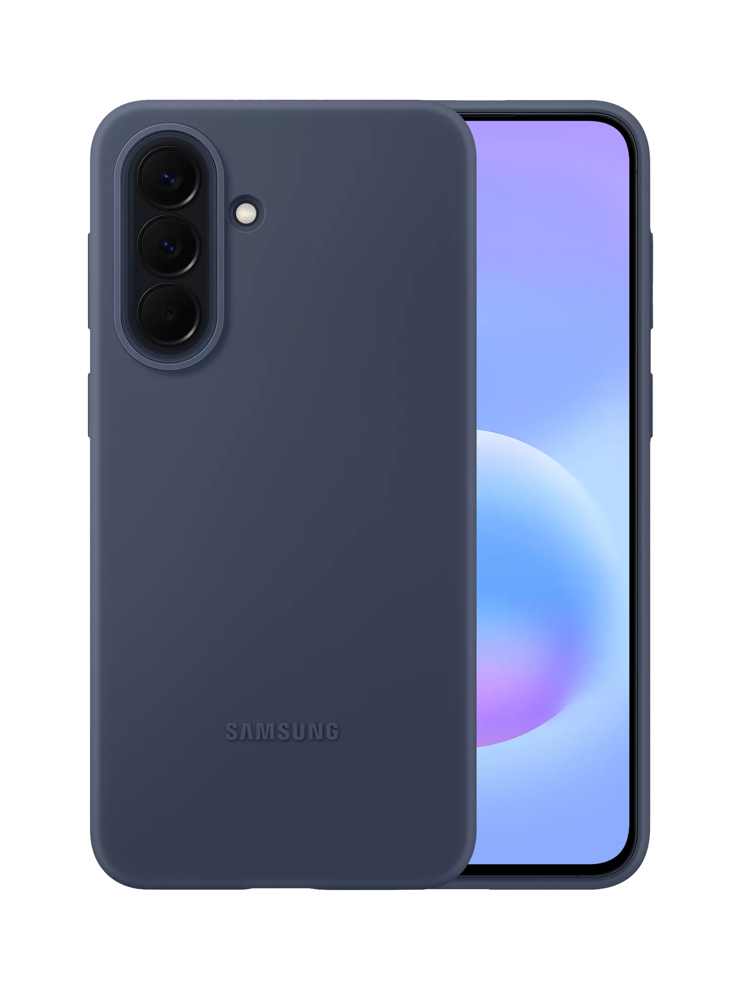 Samsung silicone case for Galaxy A57 in dark blue, UK version