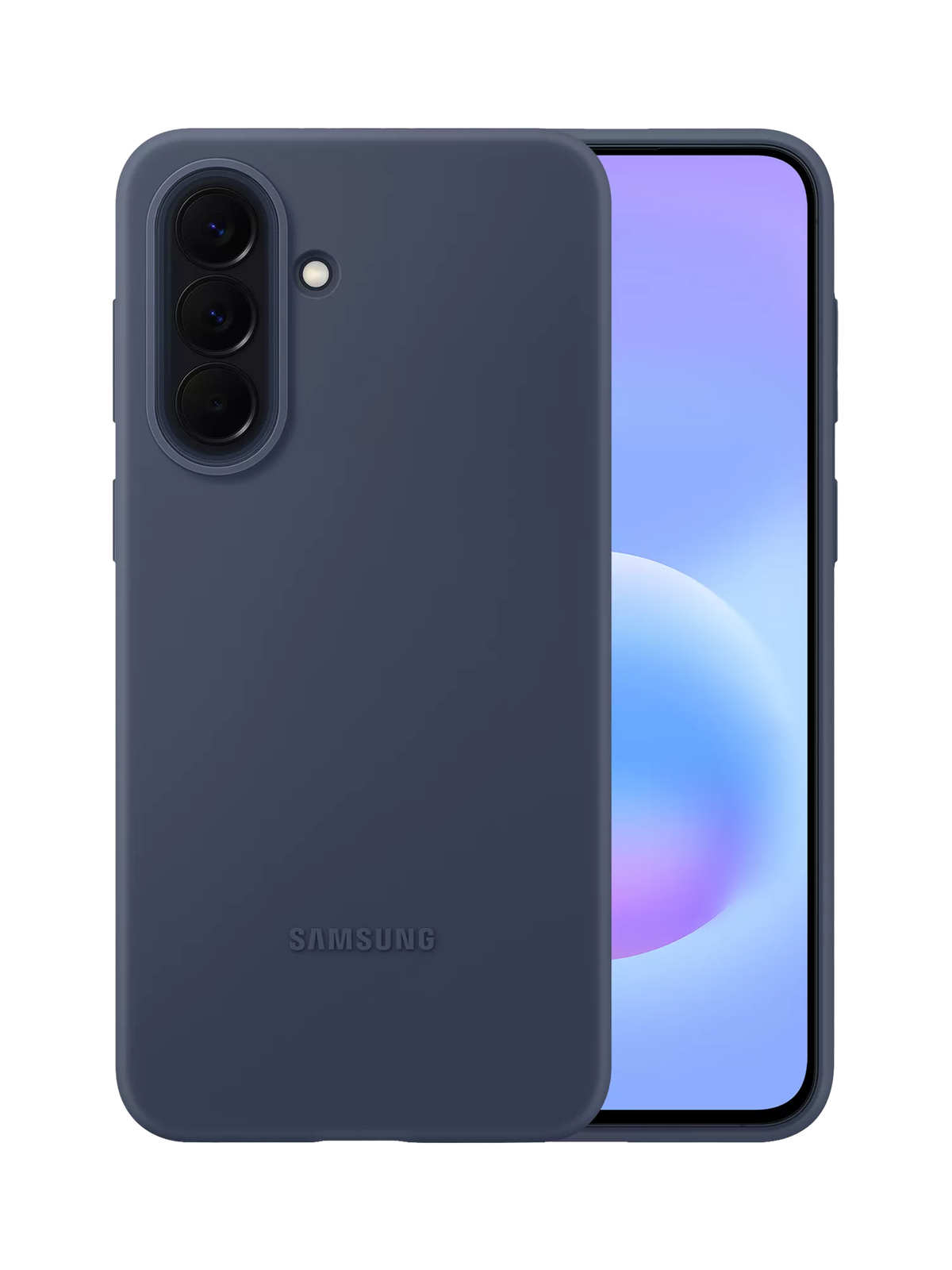 Samsung silicone case for Galaxy A57 in dark blue, UK version