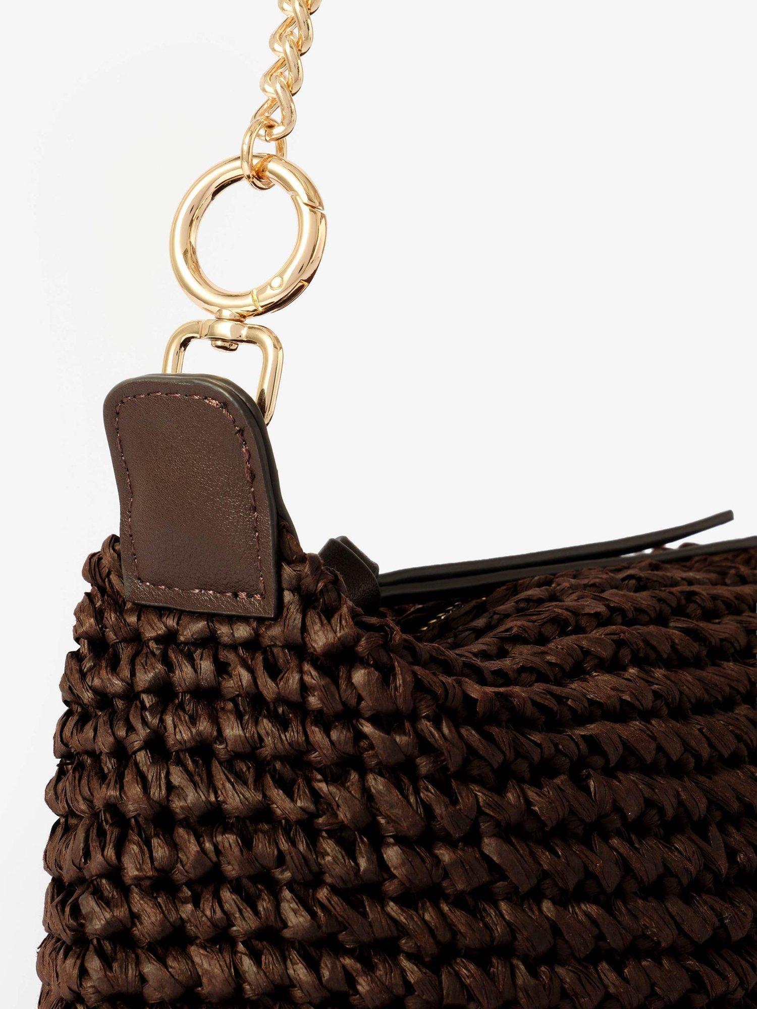 Mint Velvet woven straw crossbody bag brown - British product