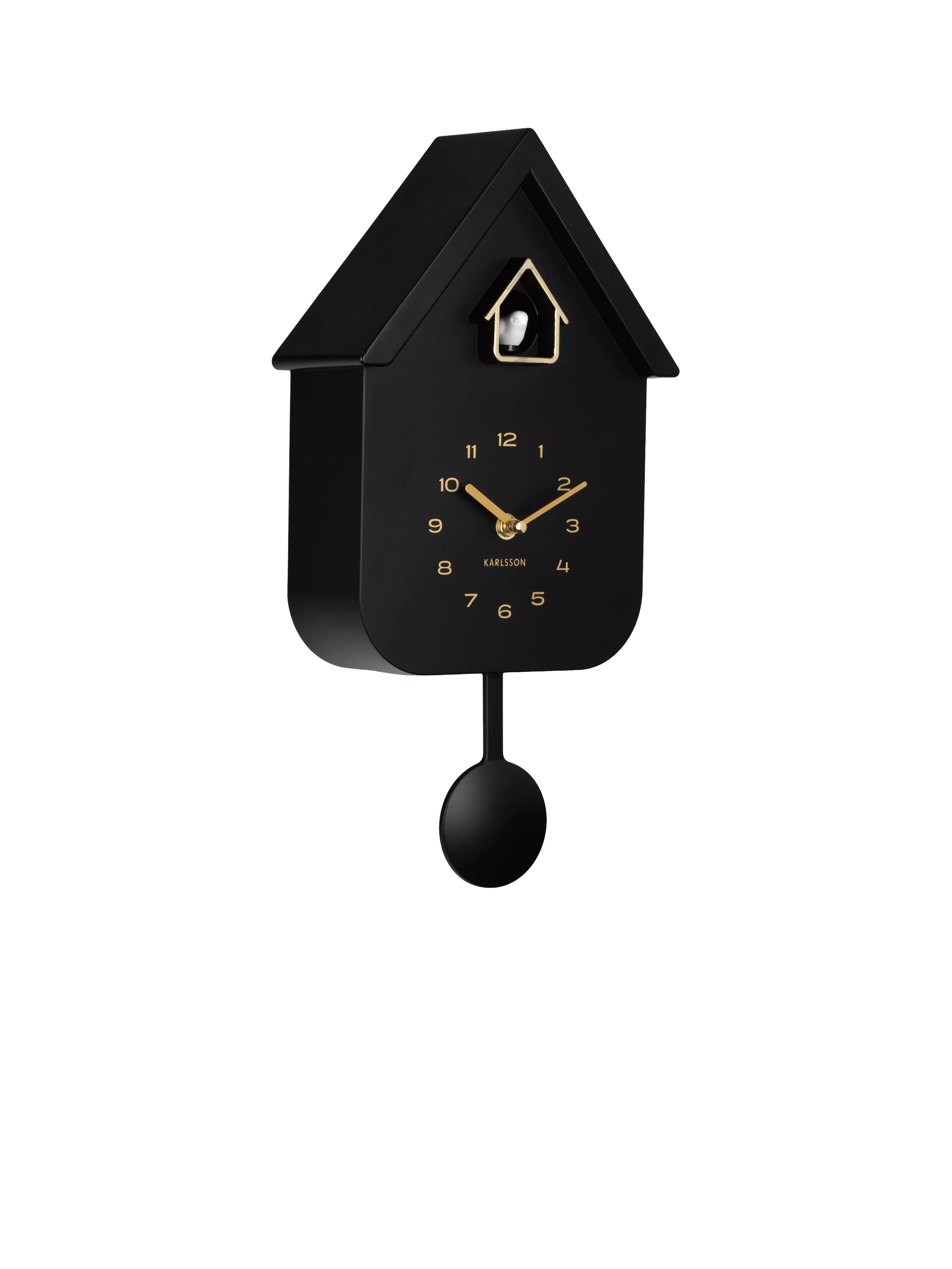 Karlsson Solo Cuckoo Analogue Pendulum Wall Clock, Black