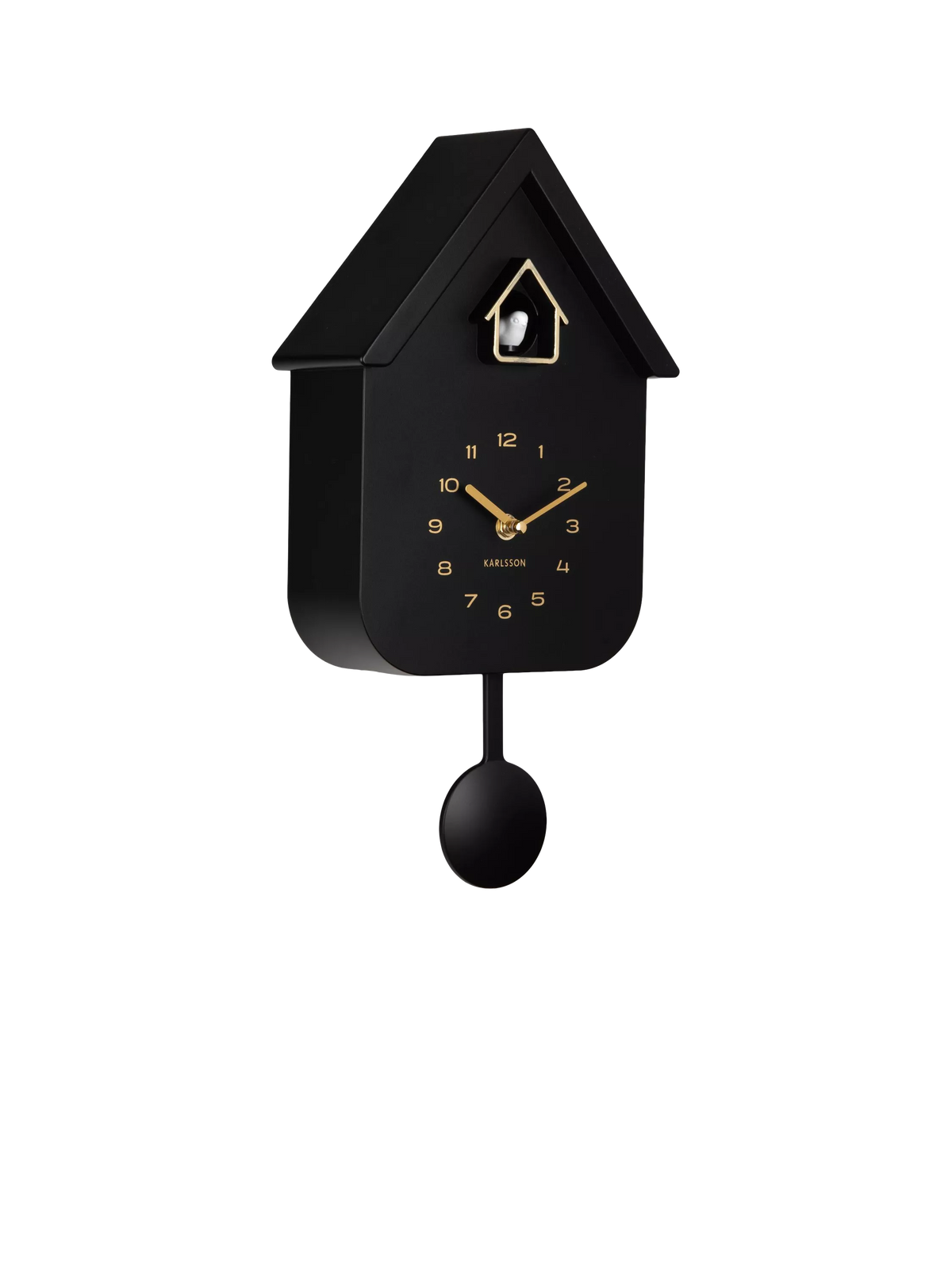 Karlsson Solo Cuckoo Analogue Pendulum Wall Clock, Black