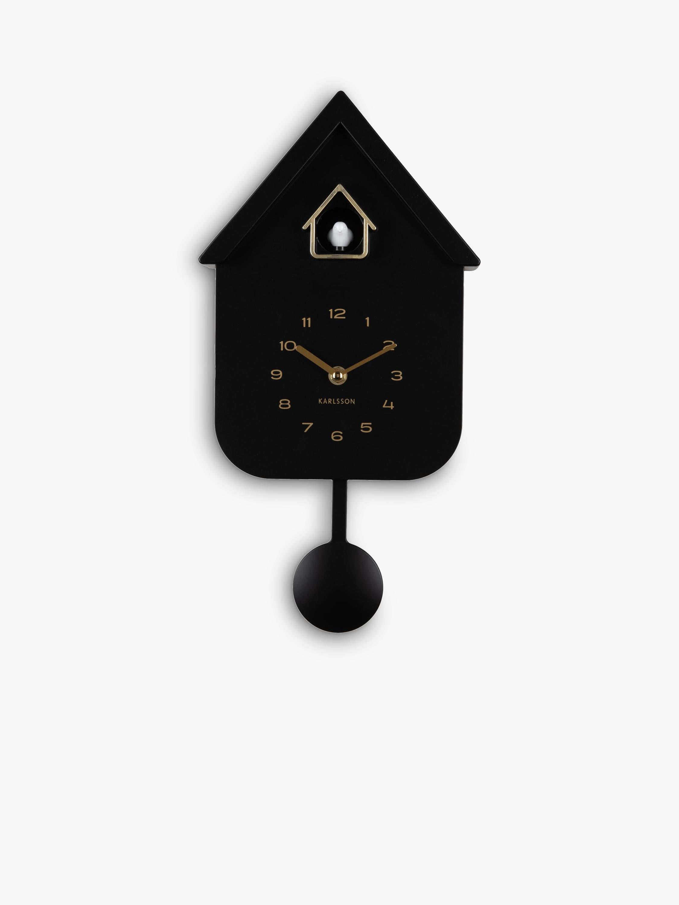 Karlsson Solo Cuckoo analogue pendulum wall clock, matte finish (British brand)
