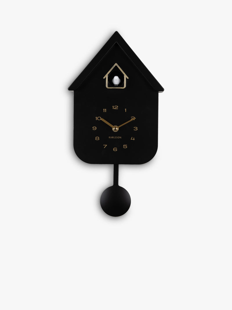 Karlsson Solo Cuckoo analogue pendulum wall clock, matte finish (British brand)