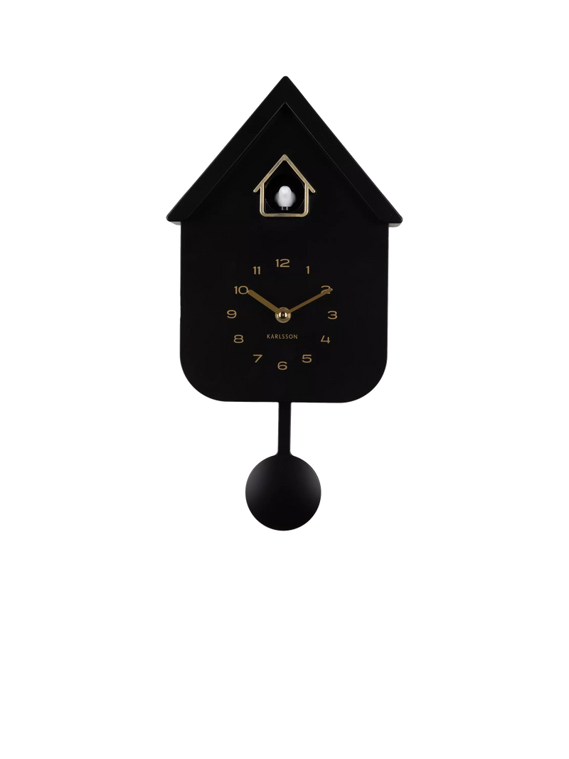 Karlsson Solo Cuckoo analogue pendulum wall clock, matte finish (British brand)