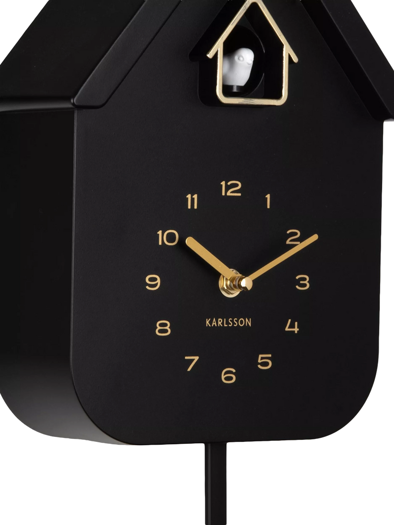 Karlsson Solo Cuckoo analogue pendulum wall clock, matte finish (British brand)