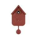 Karlsson Solo Cuckoo Analogue Pendulum Wall Clock, Burgundy Red