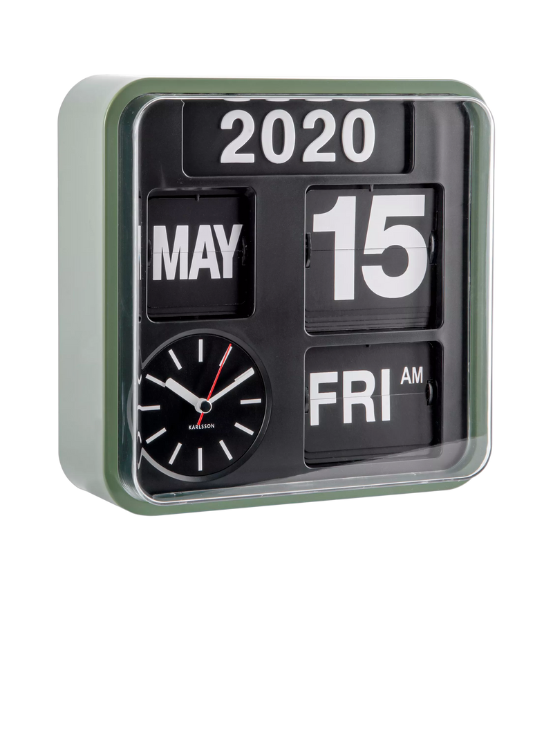 Karlsson Mini Flip Square Analogue Wall Clock, 24cm
