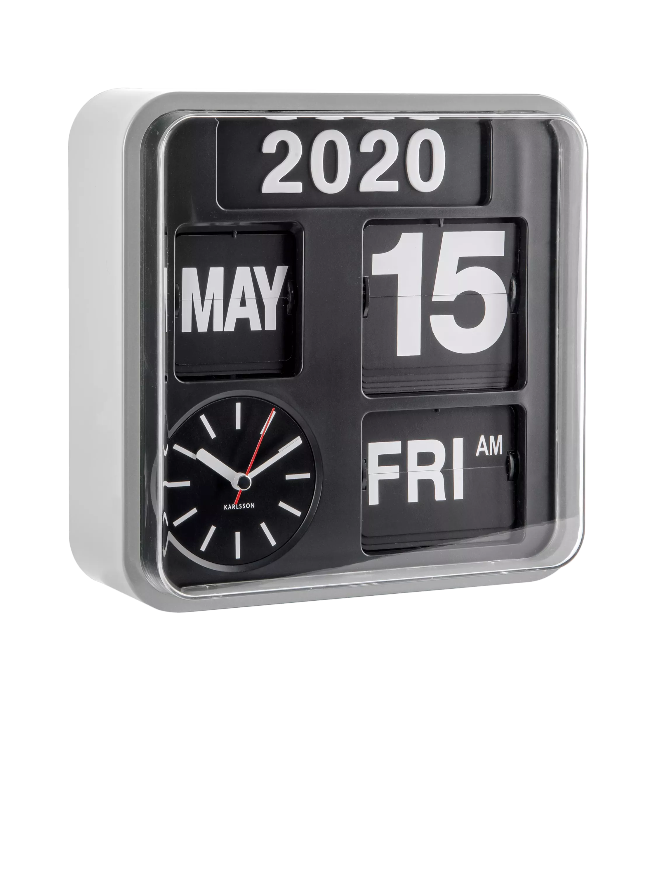 Karlsson Mini Flip Square Analogue Wall Clock, 24cm