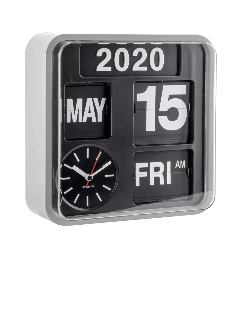 Karlsson Mini Flip Square Analogue Wall Clock, 24cm