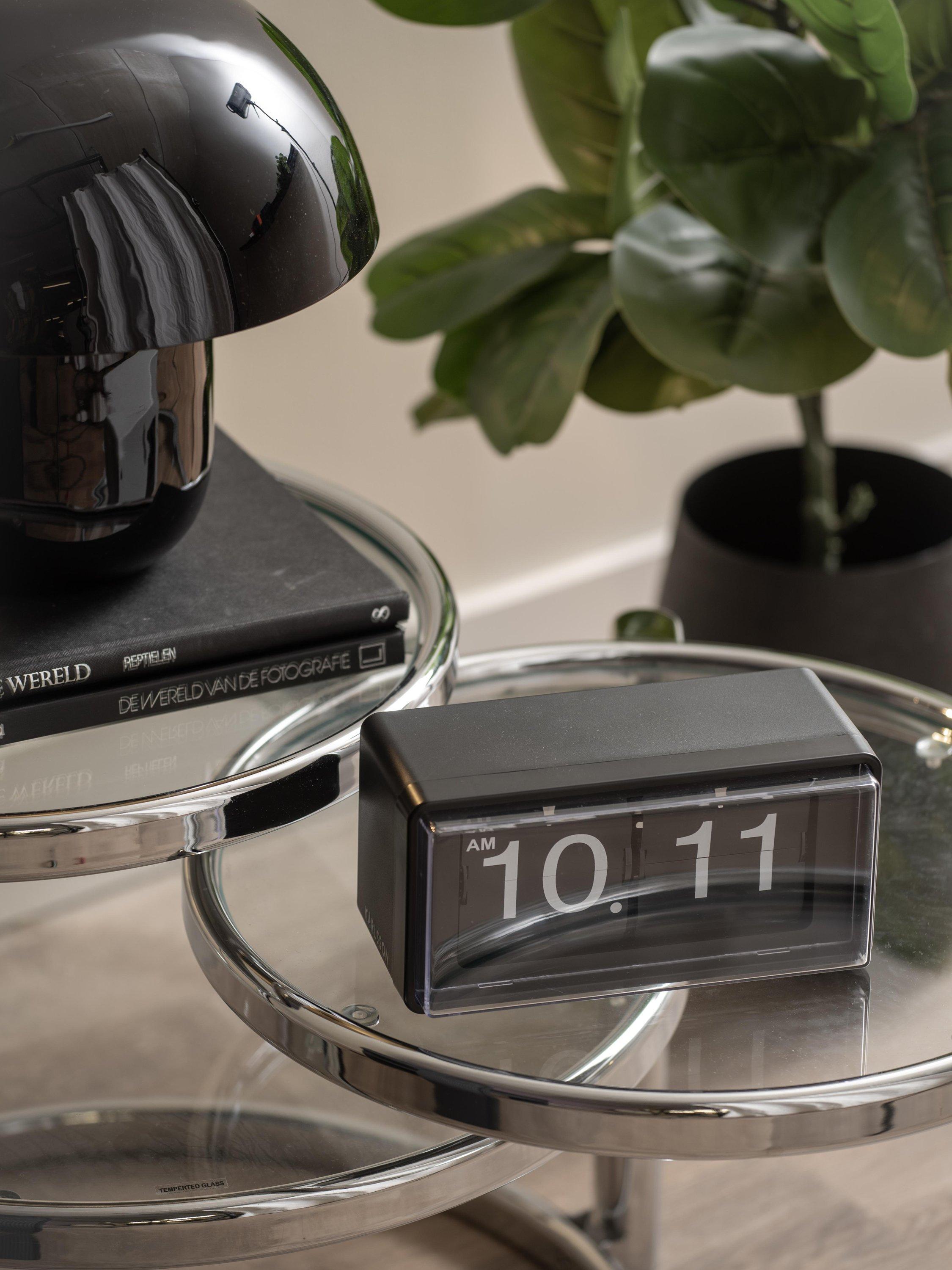 Karlsson retro boxed flip analogue clock, imported from the UK