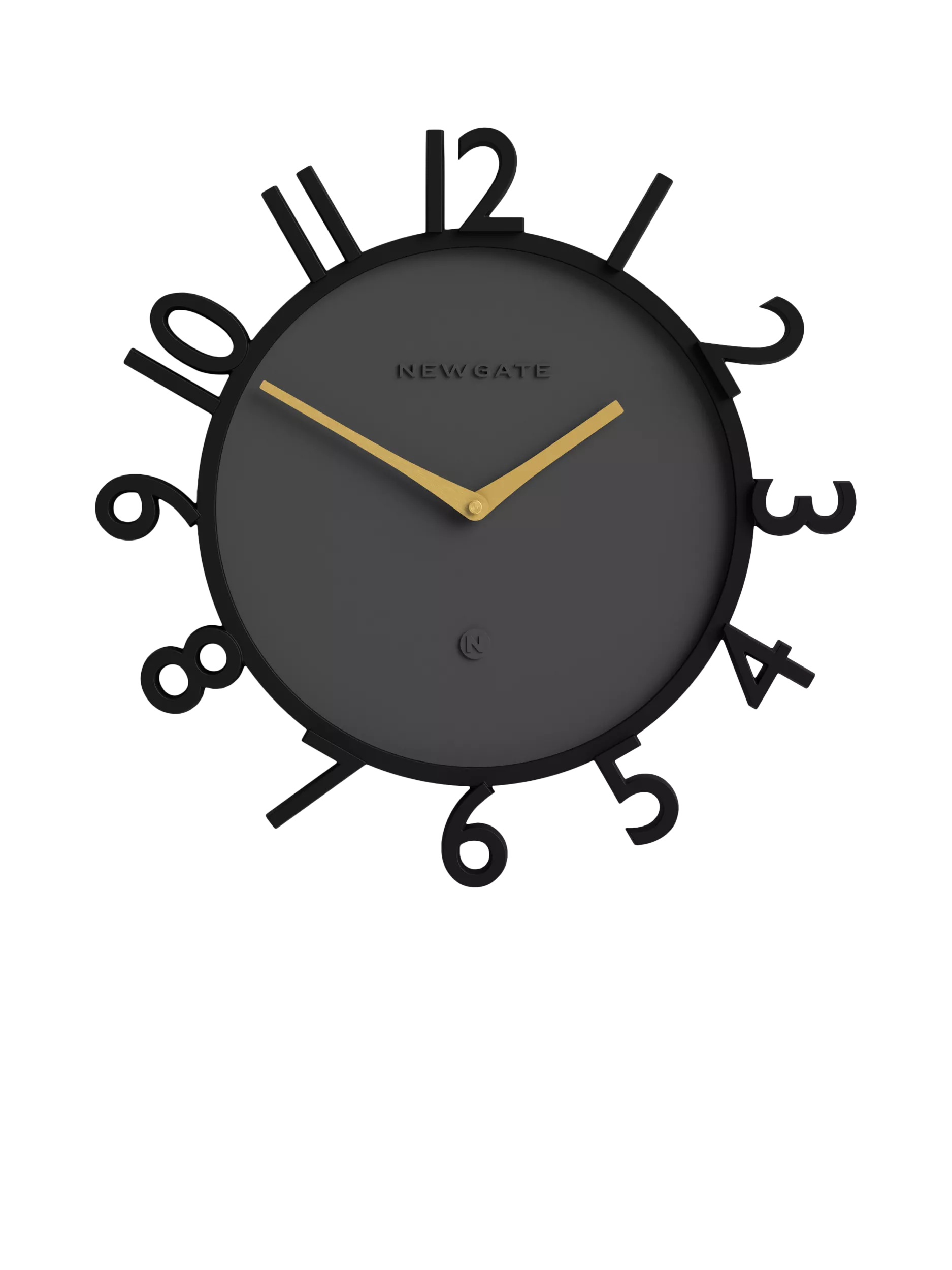 Newgate Clocks Monorail Arabic numeral wall clock 40cm black - British product