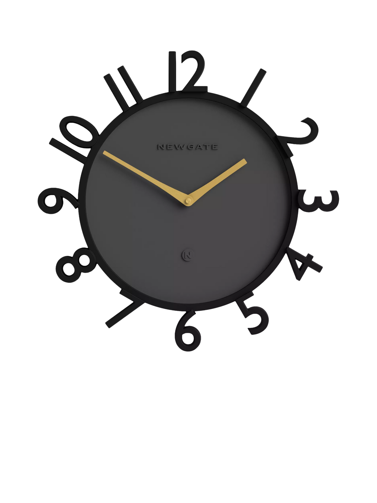 Newgate Clocks Monorail Arabic numeral wall clock 40cm black - British product