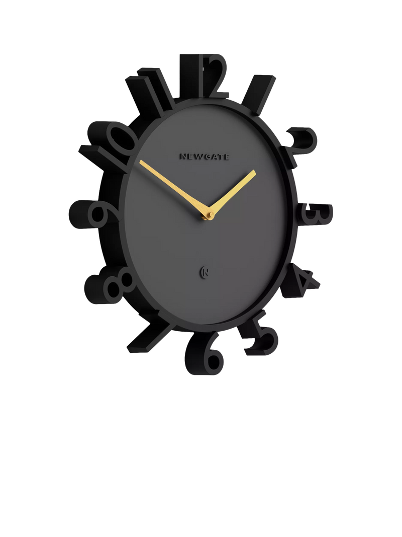 Newgate Clocks Monorail Arabic numeral wall clock 40cm black - British product