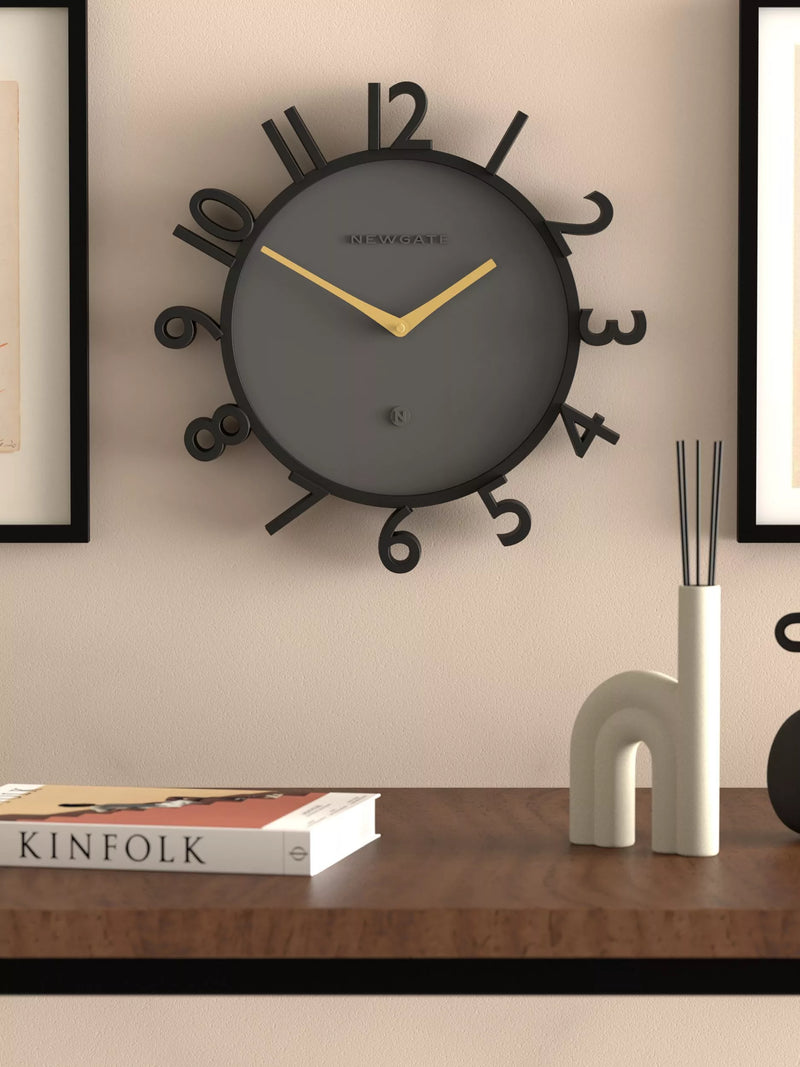 Newgate Clocks Monorail Arabic numeral wall clock 40cm black - British product