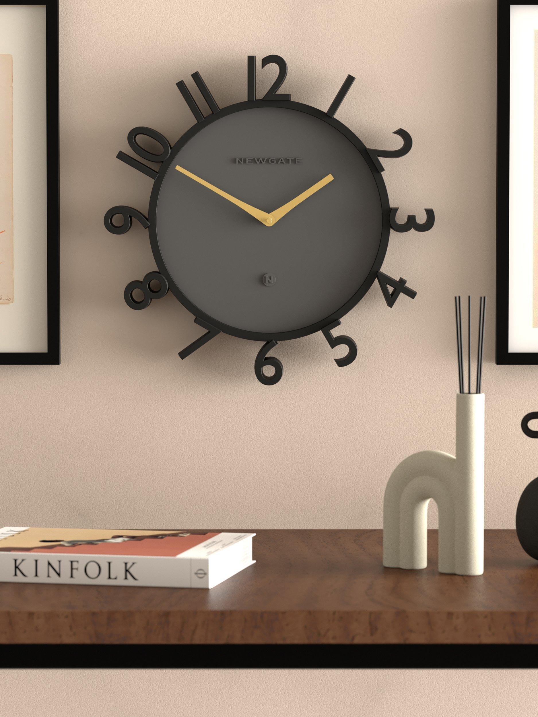 Newgate Clocks Monorail Arabic numeral wall clock 40cm black - British product