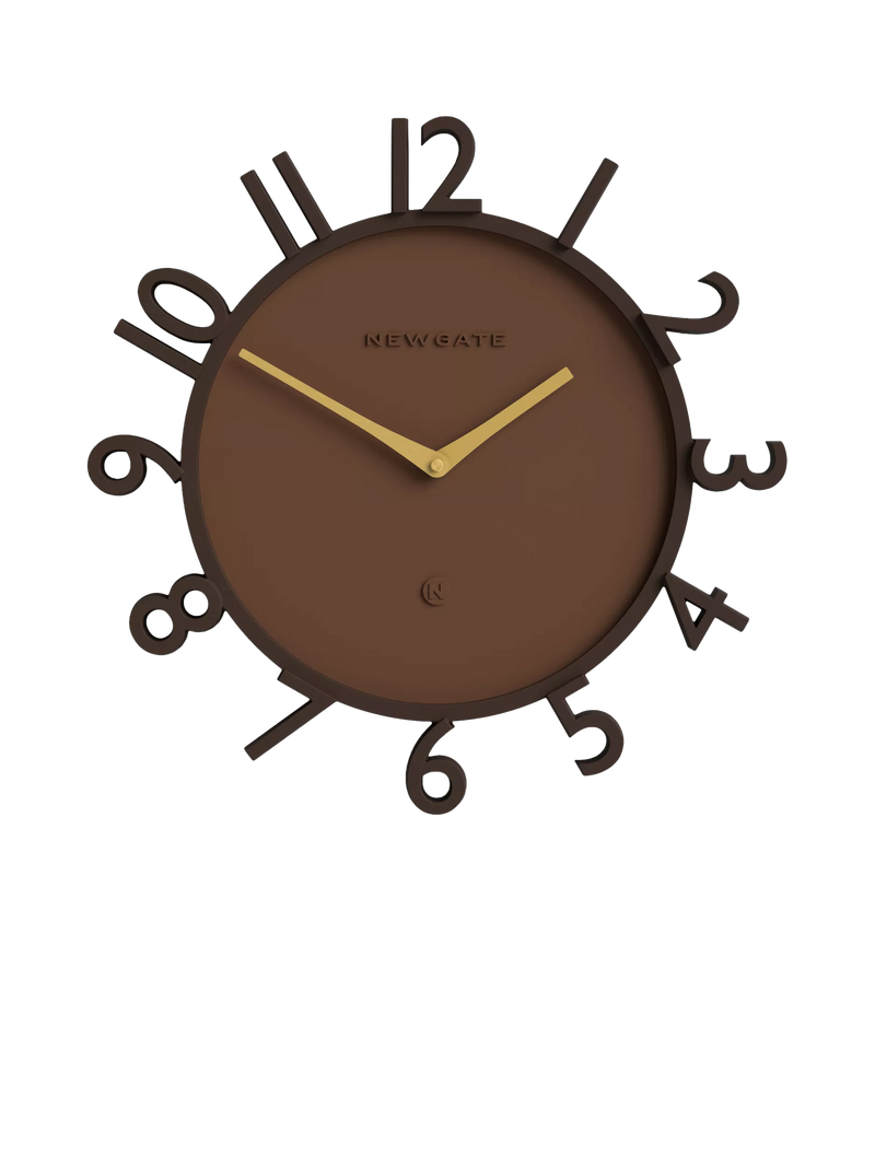 Newgate Monorail wall clock 40cm mocha brown - British product