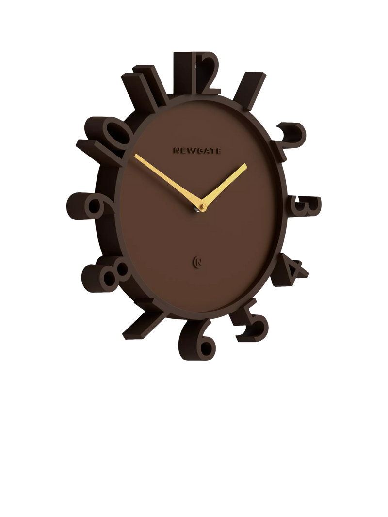 Newgate Monorail wall clock 40cm mocha brown - British product