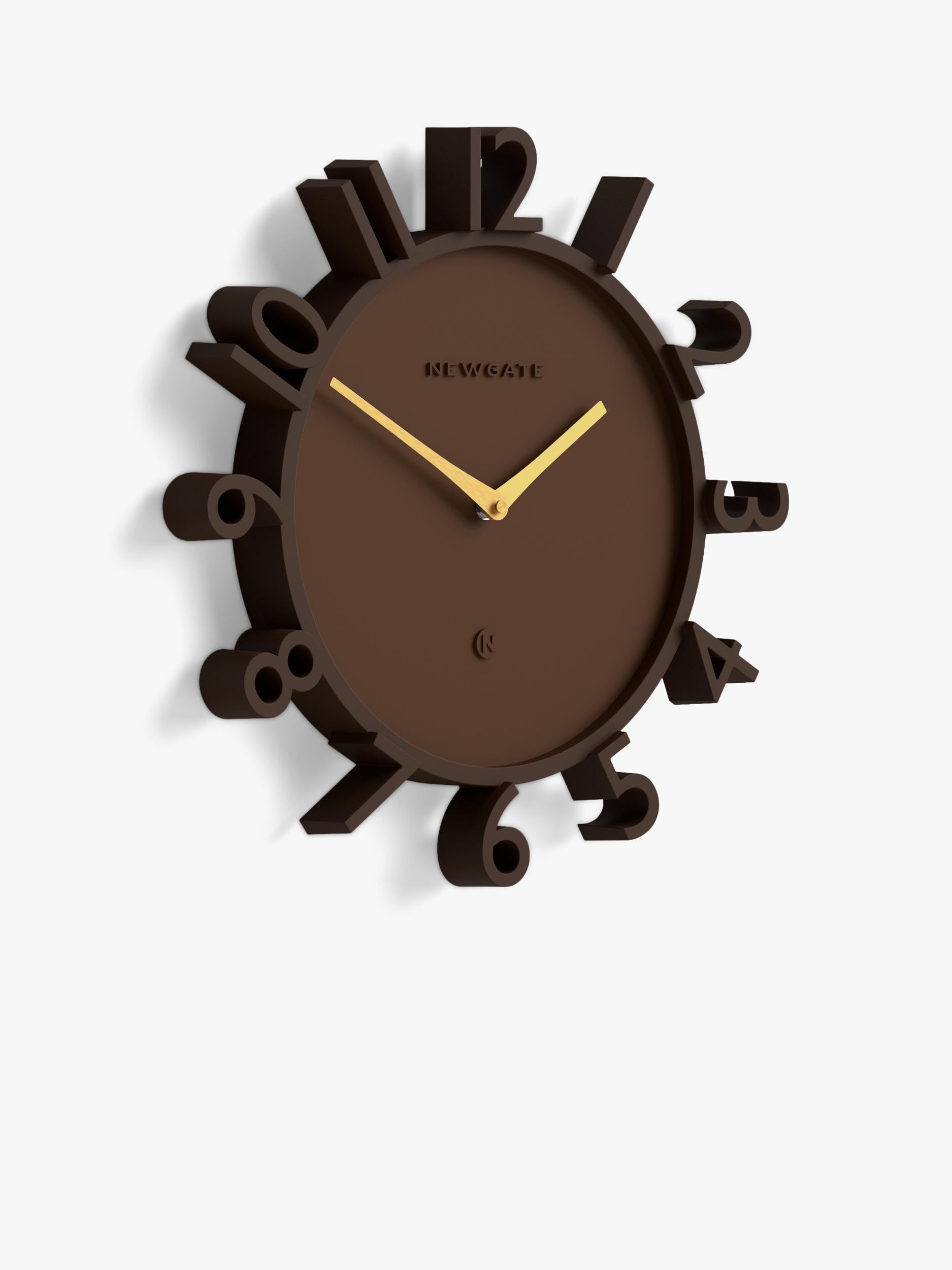 Newgate Monorail wall clock 40cm mocha brown - British product