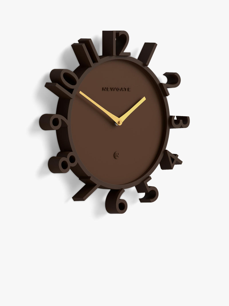 Newgate Monorail wall clock 40cm mocha brown - British product