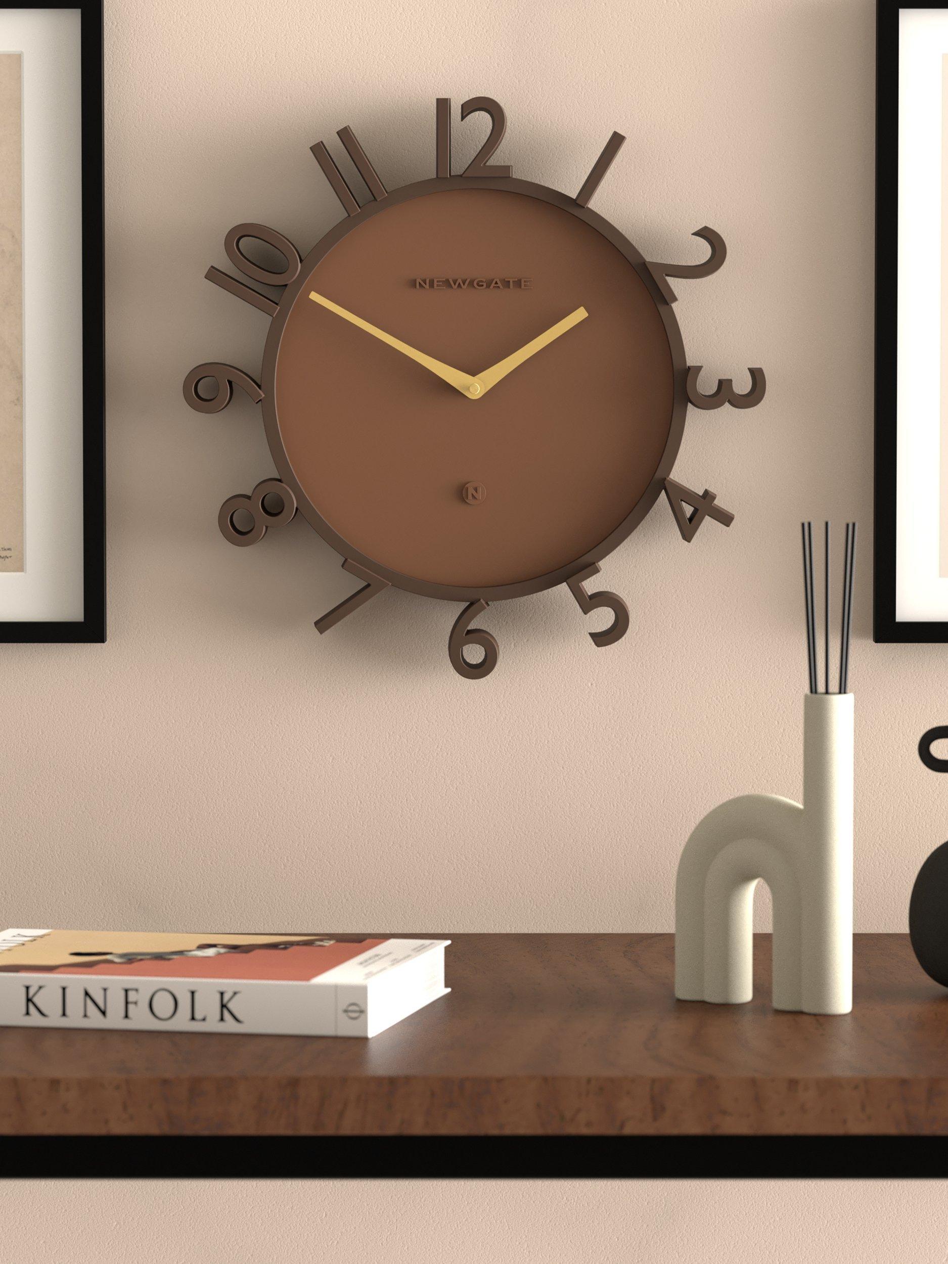 Newgate Monorail wall clock 40cm mocha brown - British product
