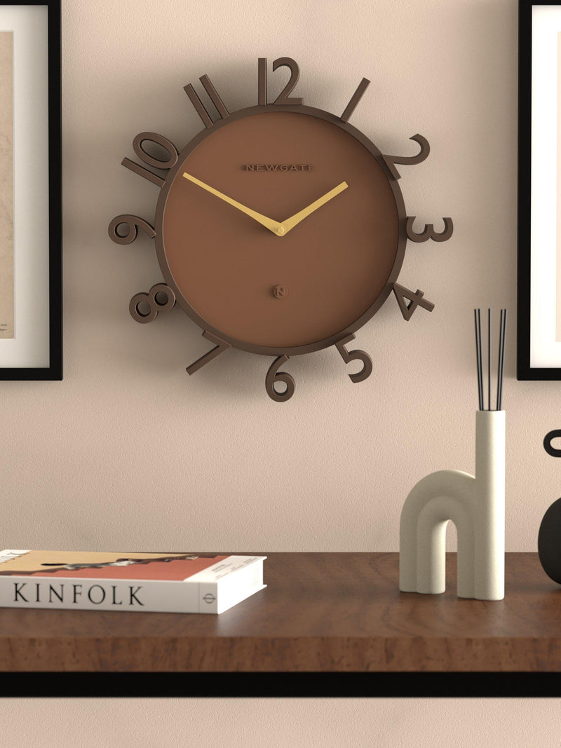 Newgate Monorail wall clock 40cm mocha brown - British product