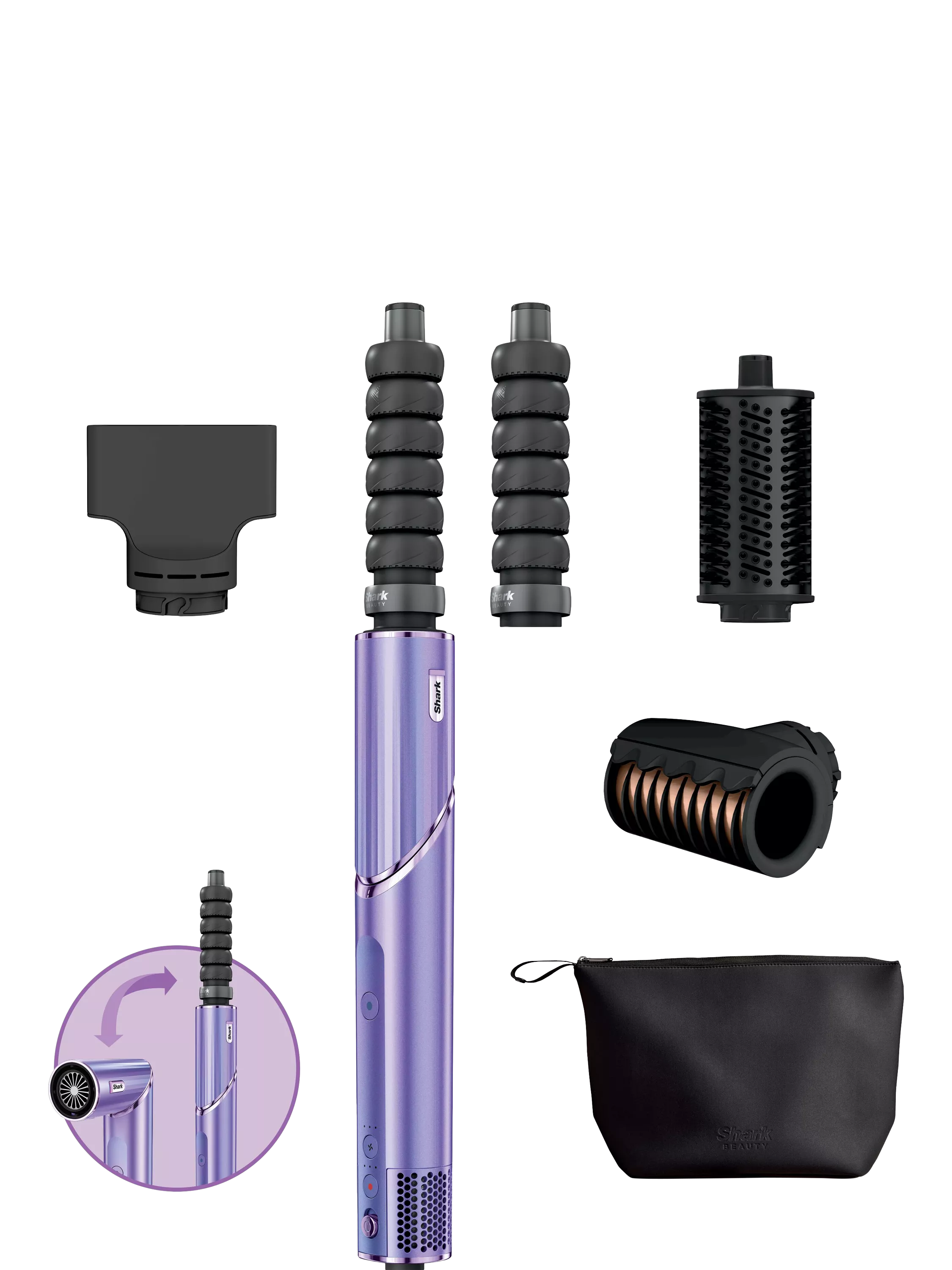 Shark FlexStyle 4-in-1 styling wand Orchid Sunrise, imported from the UK