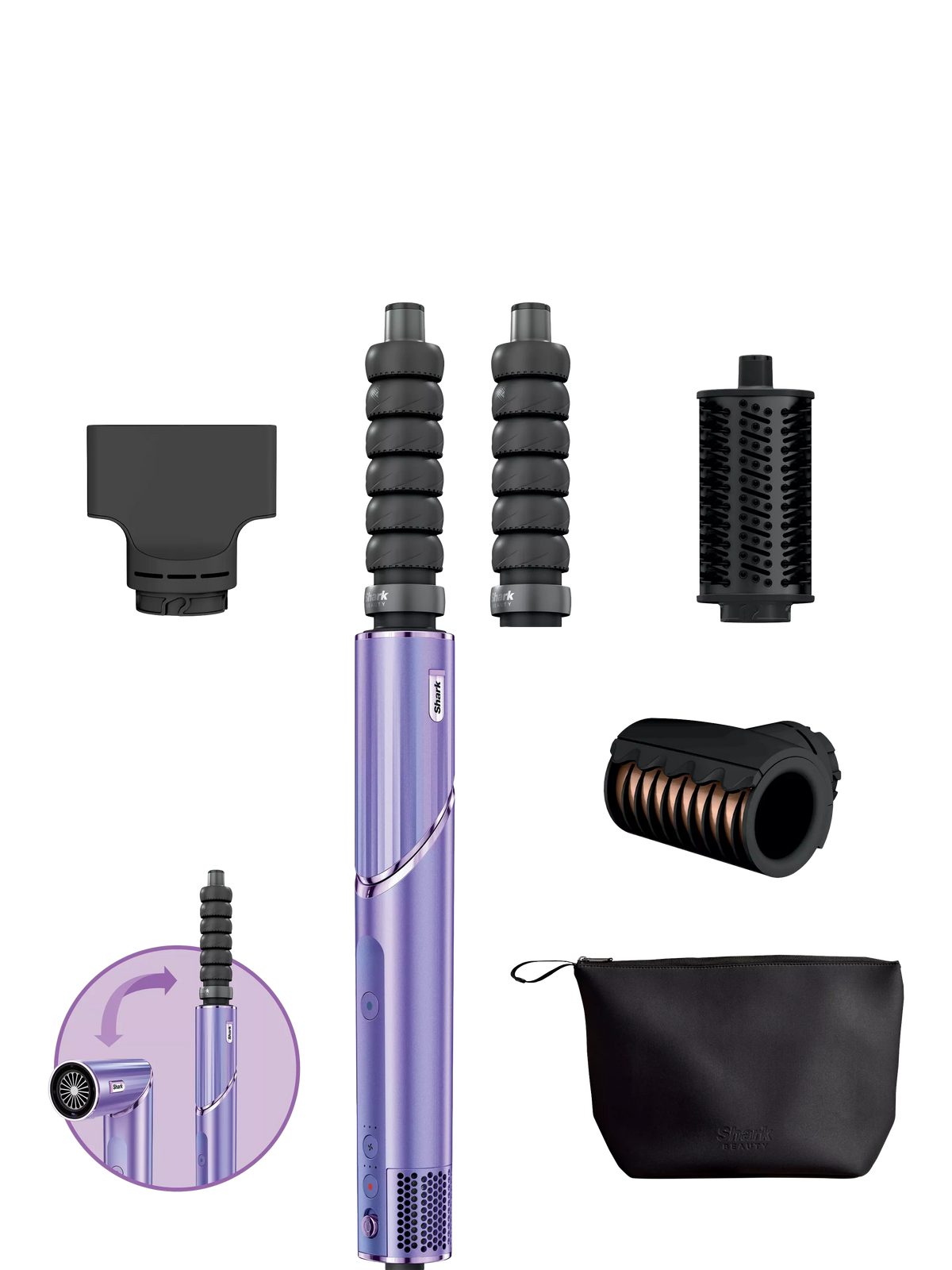 Shark FlexStyle 4-in-1 styling wand Orchid Sunrise, imported from the UK