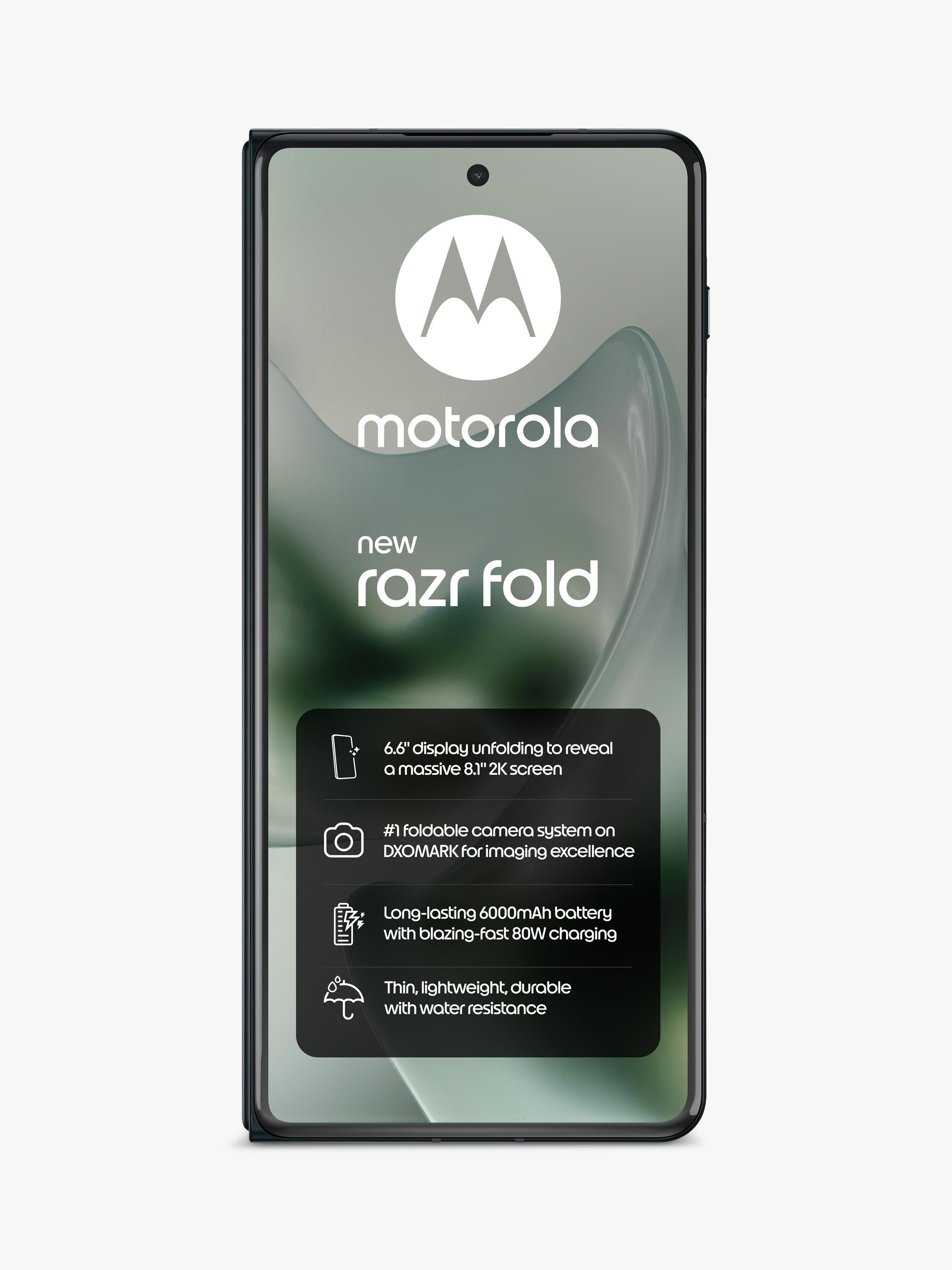 Motorola Razr Fold foldable smartphone in Blackend Blue - British product