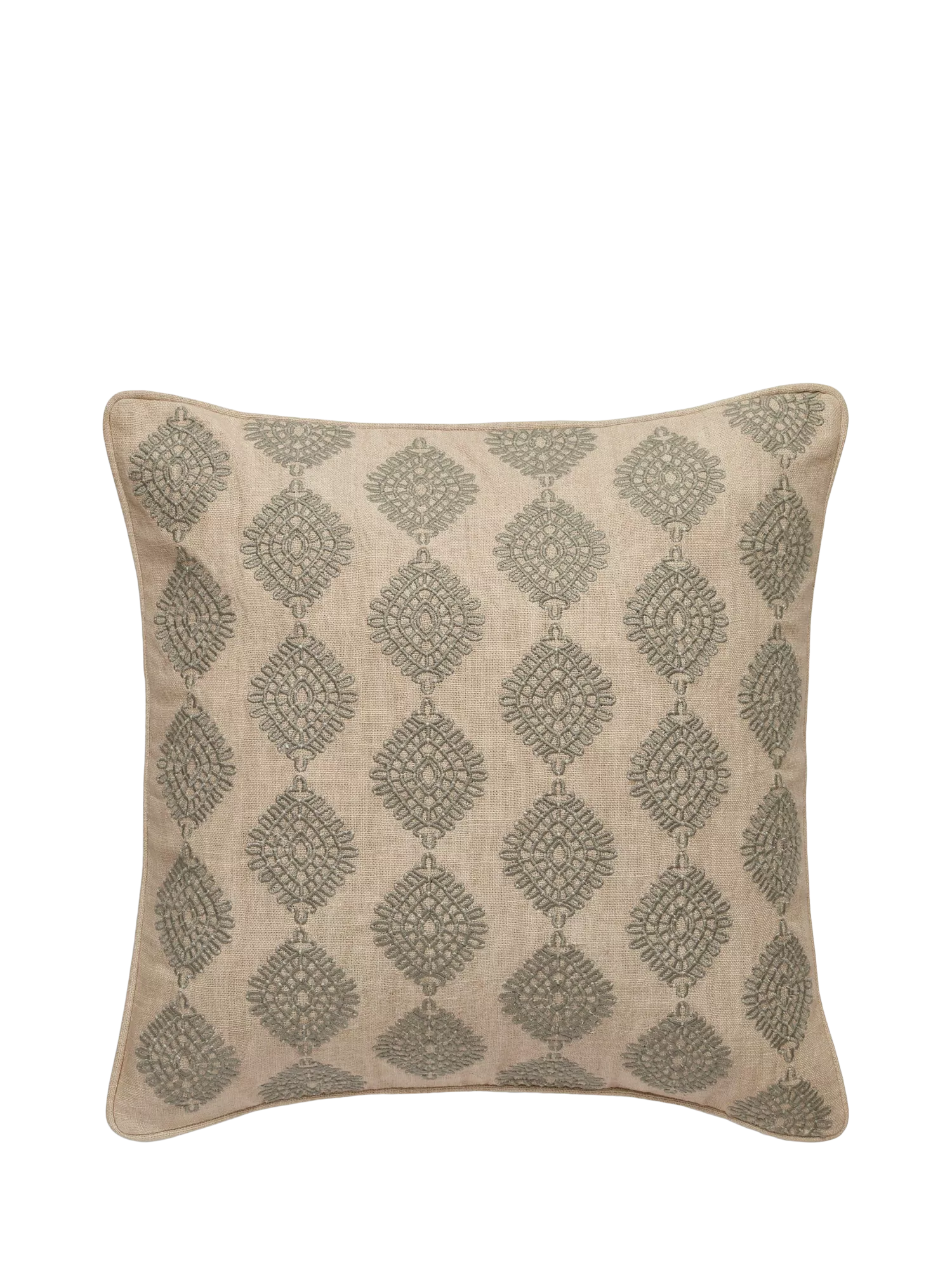 OKA Carthew embroidered cushion 51x51cm linen, UK version