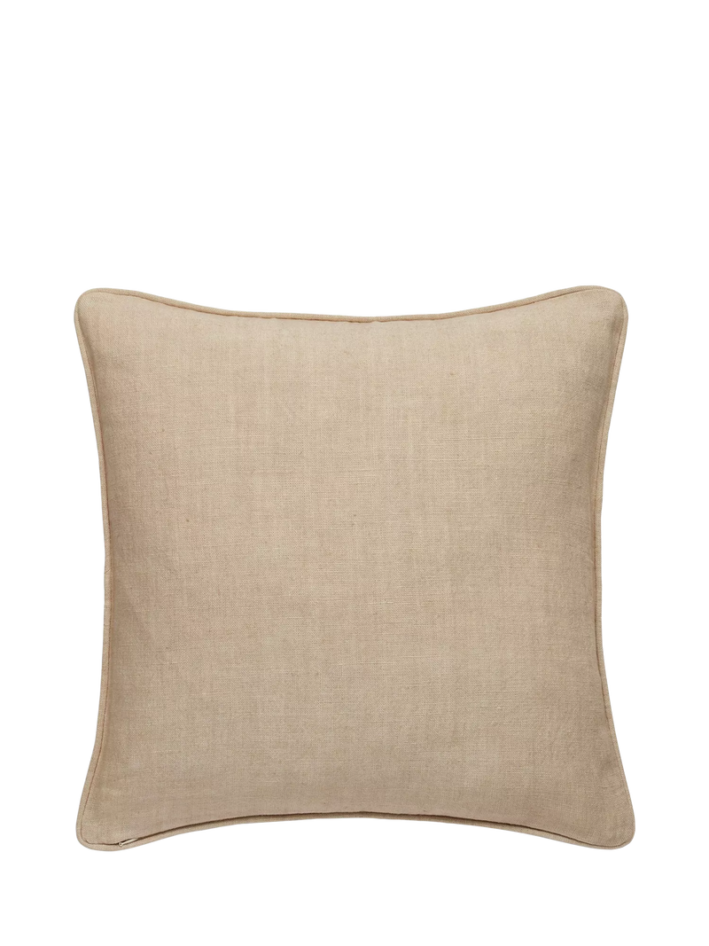 OKA Carthew embroidered cushion 51x51cm linen, UK version