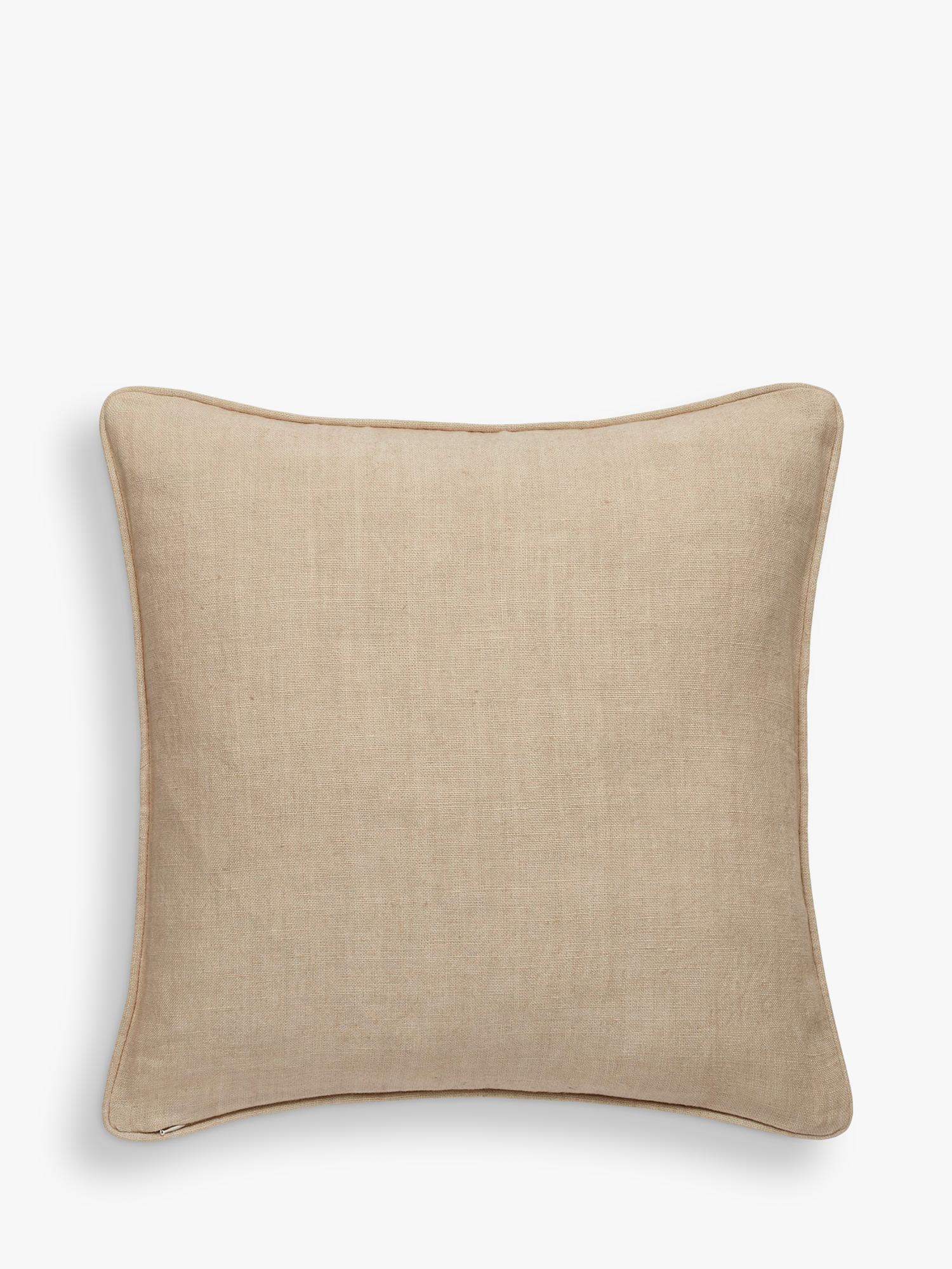 OKA Carthew embroidered cushion 51x51cm linen, UK version