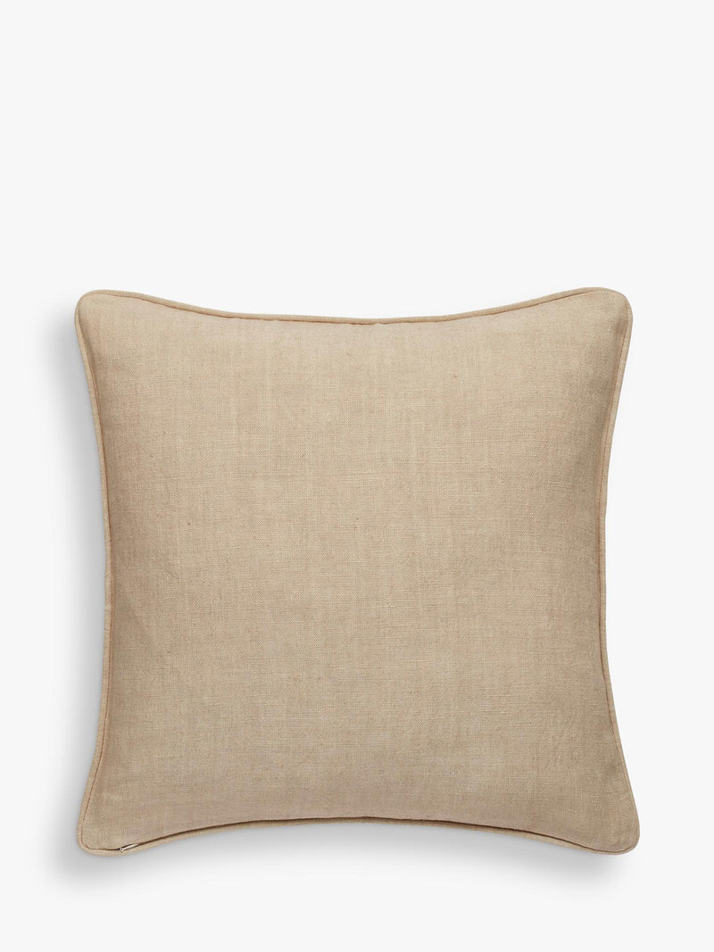 OKA Carthew embroidered cushion 51x51cm linen, UK version