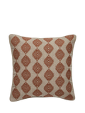 OKA Carthew Embroidered Cushion, Dirty Orange