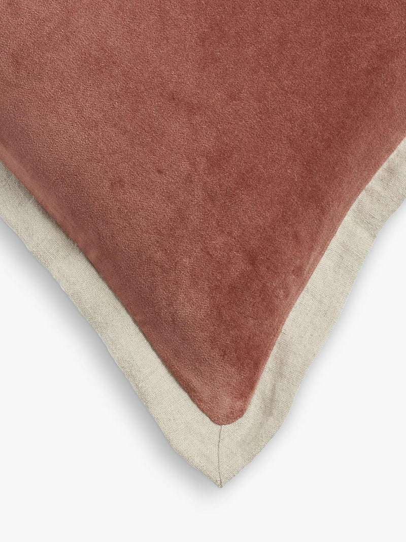 OKA Isla cushion velvet and linen 51x51cm (British brand)