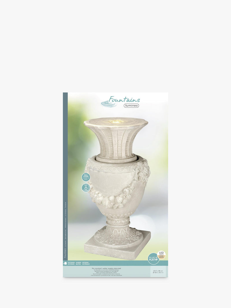Kaemingk Geneve vase stone effect LED water feature - British product