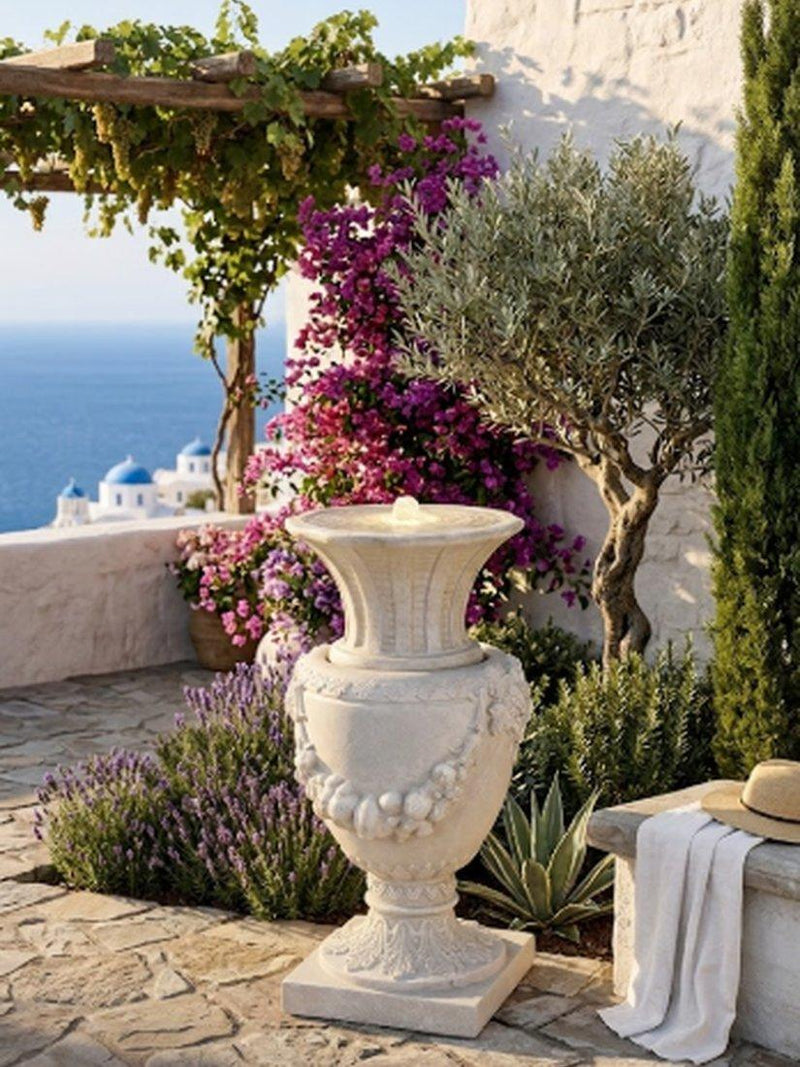 Kaemingk Geneve vase stone effect LED water feature - British product